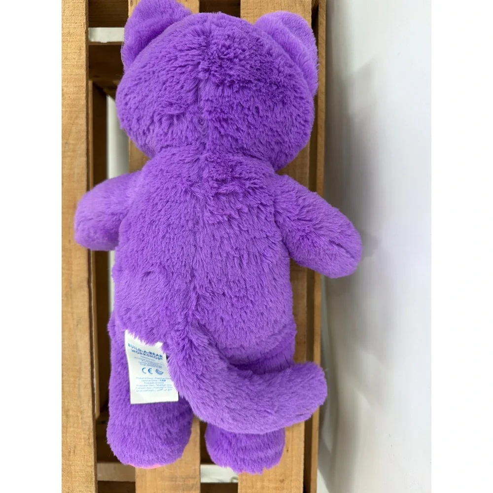 Build-A-Bear Workshop‎ Bright Purple Cat Plush Pink Ears Paw Pads 16 Inch Kitty